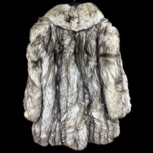Women's Gray Fur Coat - Classic Plush Outerwear